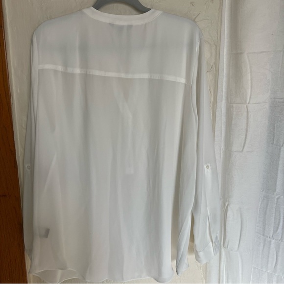 Simply Vera Vera Wang White Long Sleeve Relaxed Blouse - Picture 4 of 5